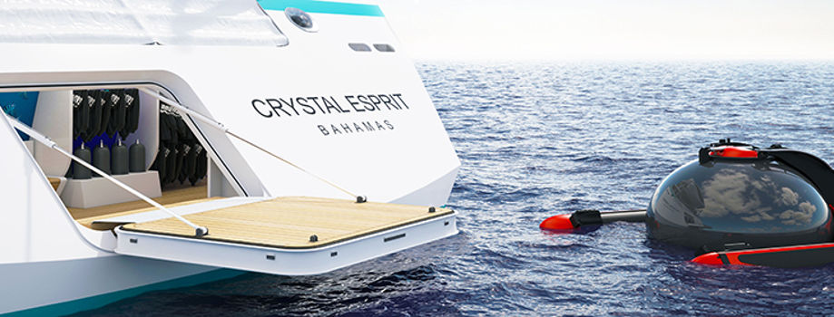 Яхта Crystal Esprit предлагает уникальную возможность увидеть подводный мир из самой настоящей субмарины